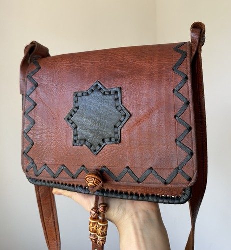 Vintage brown genuine - vintage, leather