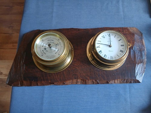Vintage barometer and - and, clock