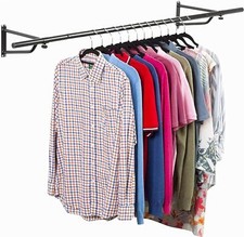 4ft Clothes Rail Black Wall