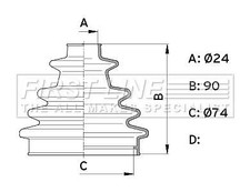 FIRST LINE Front Outer CV Boot Kit for Ford Focus Ti-VCT 1.6 (04/05-09/12)
