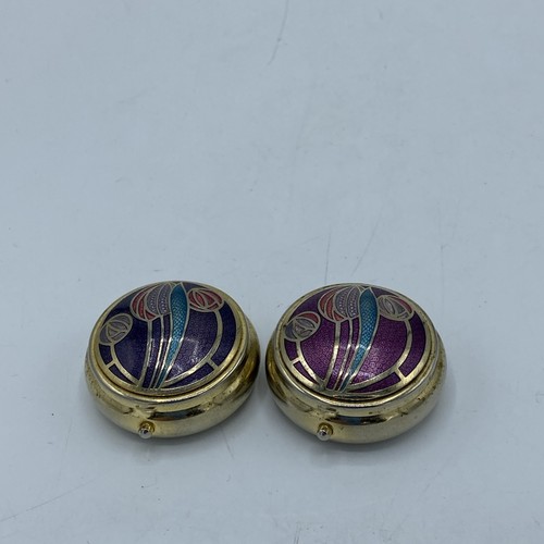 Vintage style pair enamel - style,