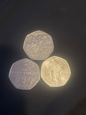3 x War 50p coins. Circulated set.