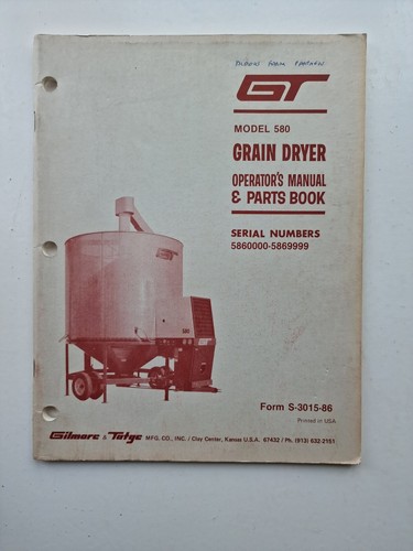 580 grain dryer parts - parts, &