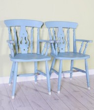 Delivery Options - Shabby Chic Beech Farmhouse Fiddle Back Carver Chairs