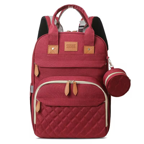 Red diaper bag backpack with - red,