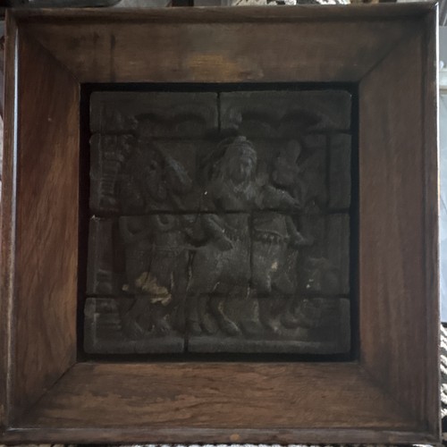 Framed carved wooden wall - framed,