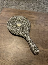 Vintage EPNS Silver Plated Embossed hand mirror damaged