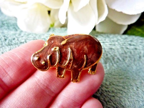 Cute vintage enamel hippo - cute,