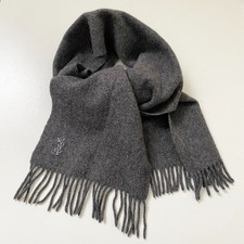 Vintage YSL Yves Saint Laurent Grey Boiled Wool Scarf 140x25cm