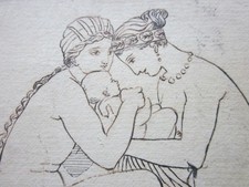 Small Antique Classical Old Master Drawing c.1800