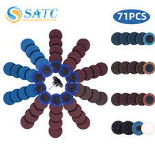 71PCS SATC 2" 50mm Type R Roll Lock Quick Change Discs Die Grinder Sanding Pads