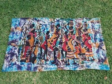 African batik fabric art - fabric,
