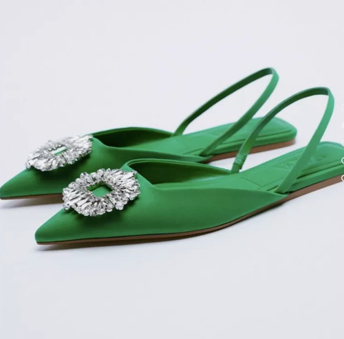 Zara trinny green pointed - zara,