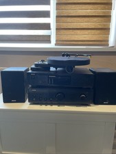 Denon Complete Music System CD DVD Player Record Player Speakers Remote Control