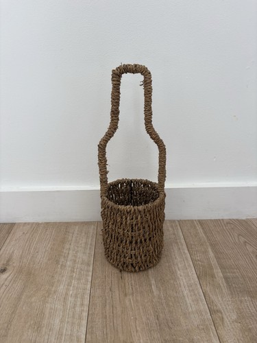 Wicker wine bottle carrier - wicker,