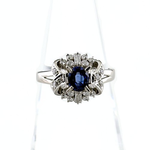 Sapphire design ring - design, platinum