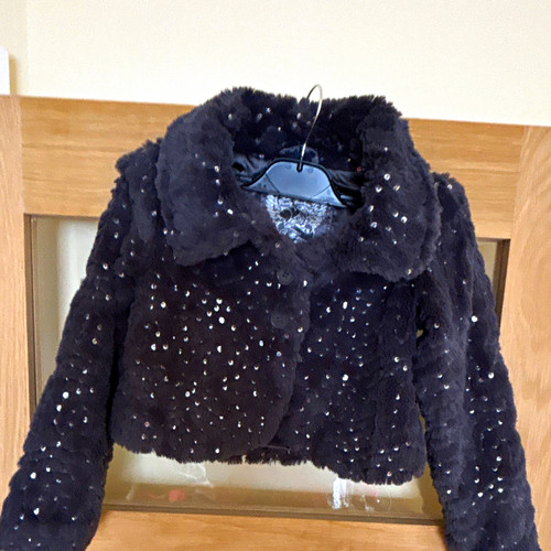 Girls black faux fur - girls,