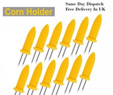 12 Pcs Stainless Steel Corn Holders Skewers BBQ Prongs Forks - Dishwasher Safe