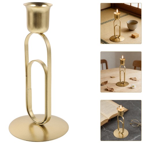 Wrought iron candlestick - wrought,