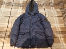 stone island junior goose down padded jacket sfor 10yr old blue
