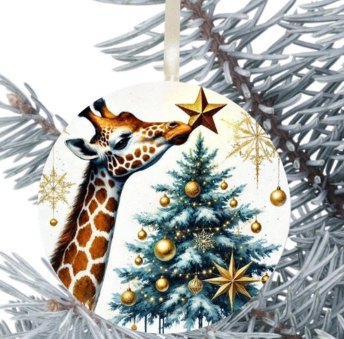 Giraffe hanging bauble gift - giraffe,