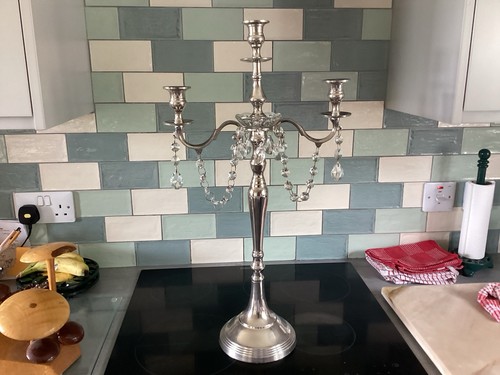 Silver plated candelabra - silver,