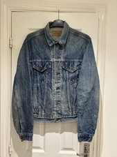 Levi’s Denim Trucker Jacket Washed Blue, Button Up, Vintage, Mens Size L. USA