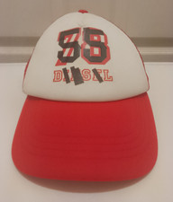 DIESEL 55 CAP MENS ADJUSTABLE TRUCKER CAP PADDED FRONT RED AND WHITE NEW NO TAGS