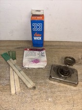 Vintage Oil Lamps Accessories Bundle Wicks, Mantle & Rare Miniature Oil Lamp 