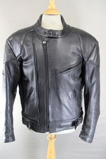 CLASSIC RACER BLACK LEATHER BIKER JACKET 42-44 INCH CHEST