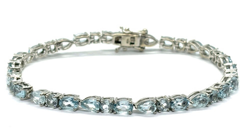 Sterling silver sky blue topaz - silver,
