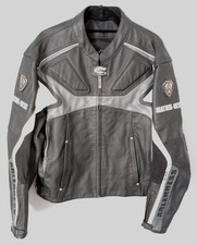 ARLENNESS MENS LEATHER MOTORCYCLE JACKET 48 BLACK MATRIX NESS BIKE WEAR 