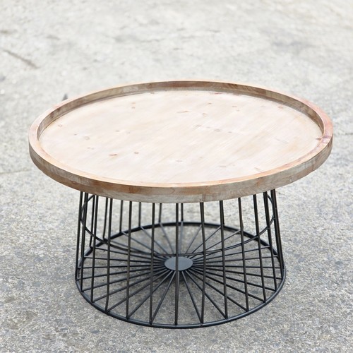 Round coffee table industrial - round,