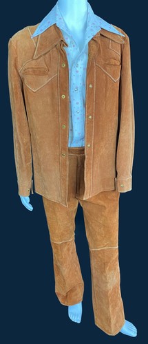 Vintage 70s mens suede leather - mens,