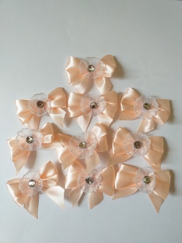 Peach double bows - x,