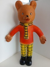 Vintage Rupert the Bear Plastic Squeaky Toy 1960s 70s 28cm Tall VGC Working