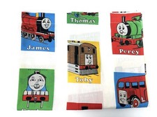 Thomas the Tank Engine Train Fabric Panel Hemmed Curtain VTG Primary Color