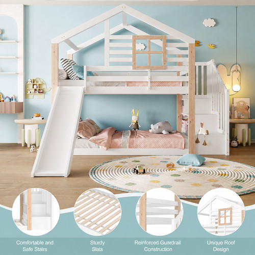 Kids bunk bed with - bed, and