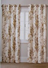 Next Orchid Print Eyelet Curtains cream beige floral cotton 135 cm x 183 cm vgc