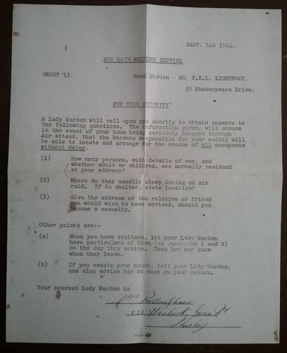 Blitz air raid letter - blitz, :