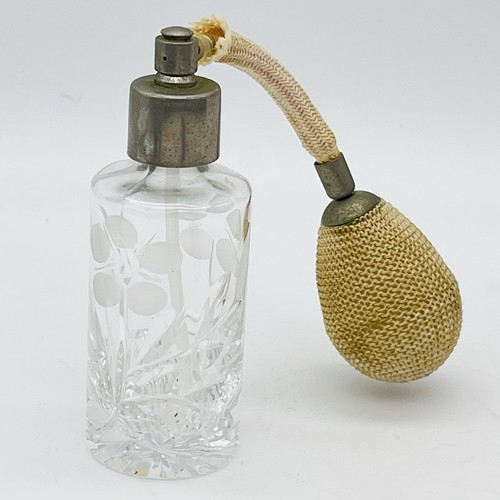Vintage cut glass perfume - cut,