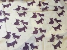 Very Large New Scarf Scottie Dog Theme Fine Fabric 170cmX112cm Beige & Burgundy