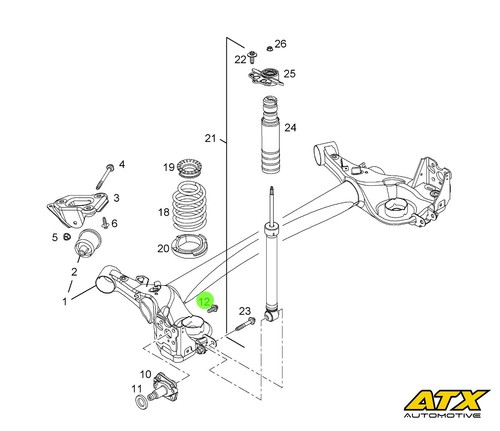 Rear stub axle mounting bolts - rear,