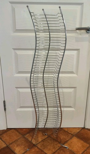 Vintage chrome wave rack - vintage, cd