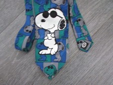 Peanuts Snoopy Cartoon Character Looking Cool in Sunglasses Polyester Tie