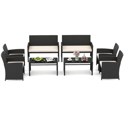 Wicker loveseat armchairs - loveseat, w/