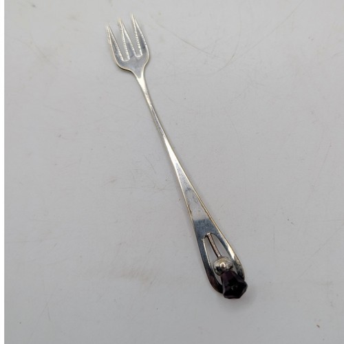 Vtg cocktail fork silver - cocktail, plate