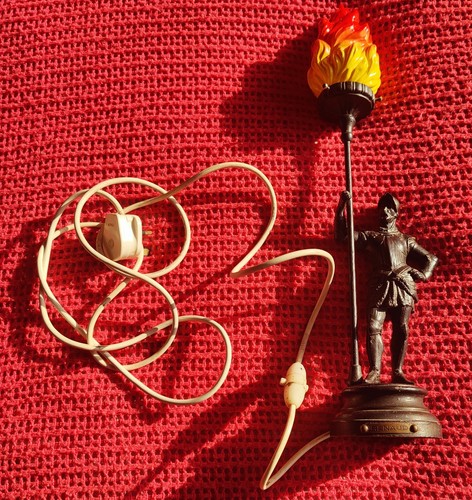 Genuine old spelter table lamp - old,