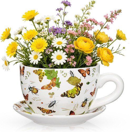 Ceramic plant pot - ceramic, with