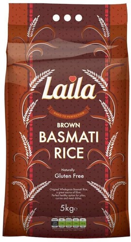 Laila brown basmati rice 5kg - basmati,
